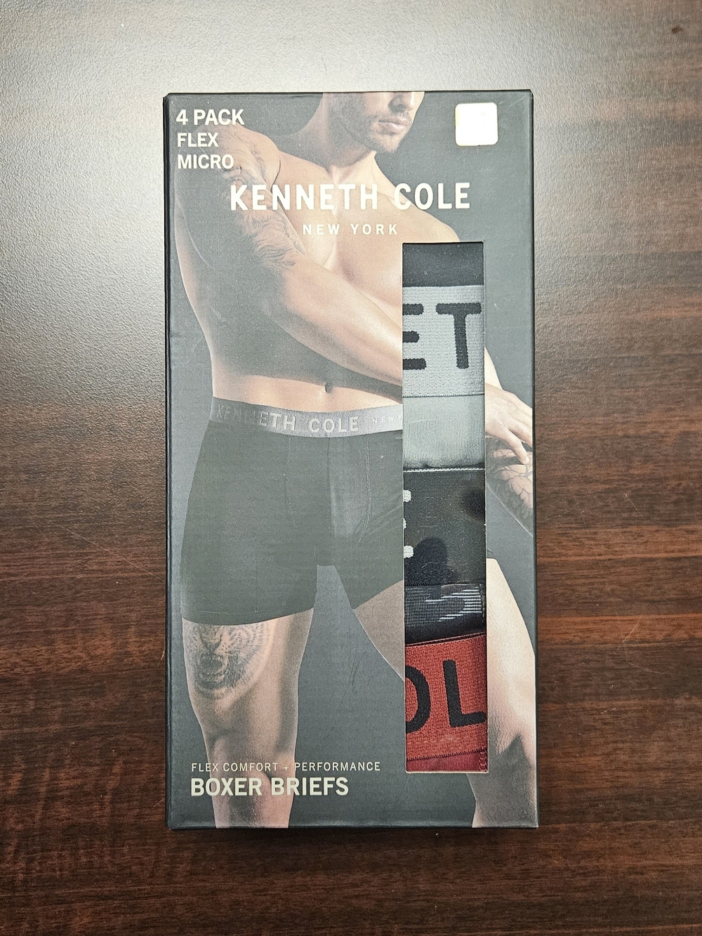 Kenneth Cole 4-Pack Boxer Briefs in Black, Gray, and Red